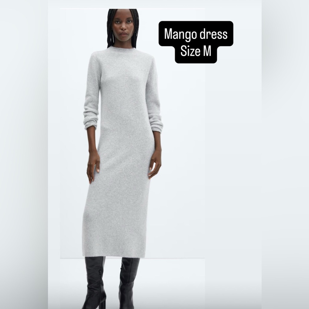 Elegant Gray Long Sleeve Dress